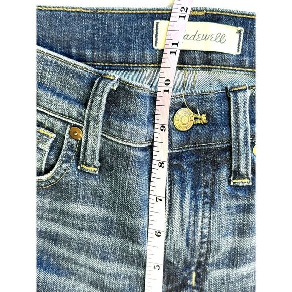 Madewell Medium Wash 9" High Rise Skinny Jeans w/ Frayed Hemline Sz 26 EUC - Picture 8 of 11